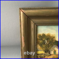 VTG HOLLAND H WESTER LANDSCAPE FARM OIL PAINTINGS on GOLD WOOD FRAMES SIGNED