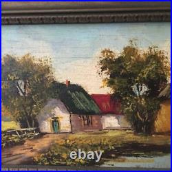 VTG HOLLAND H WESTER LANDSCAPE FARM OIL PAINTINGS on GOLD WOOD FRAMES SIGNED