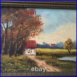 VTG HOLLAND H WESTER LANDSCAPE FARM OIL PAINTINGS on GOLD WOOD FRAMES SIGNED