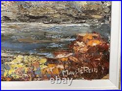 VTG. Impressionist Fall Landscape Signed Maggie Reid Oil Painting