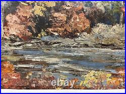 VTG. Impressionist Fall Landscape Signed Maggie Reid Oil Painting