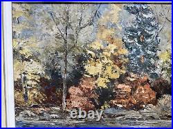 VTG. Impressionist Fall Landscape Signed Maggie Reid Oil Painting