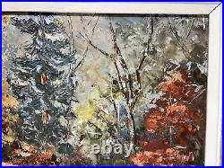 VTG. Impressionist Fall Landscape Signed Maggie Reid Oil Painting