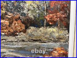 VTG. Impressionist Fall Landscape Signed Maggie Reid Oil Painting