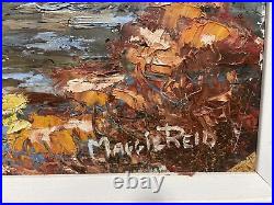 VTG. Impressionist Fall Landscape Signed Maggie Reid Oil Painting