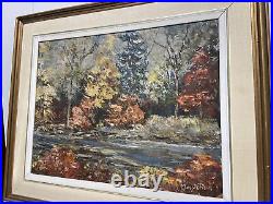 VTG. Impressionist Fall Landscape Signed Maggie Reid Oil Painting