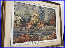 VTG. Impressionist Fall Landscape Signed Maggie Reid Oil Painting