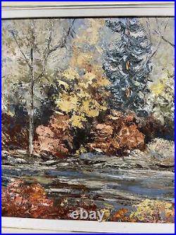 VTG. Impressionist Fall Landscape Signed Maggie Reid Oil Painting