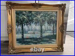 VTG Landscape Landscape Oil Painting Fall Forest Signed Framed Fine Detailed