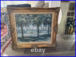 VTG Landscape Landscape Oil Painting Fall Forest Signed Framed Fine Detailed