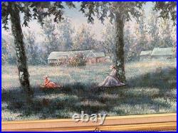 VTG Landscape Landscape Oil Painting Fall Forest Signed Framed Fine Detailed