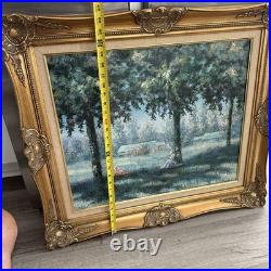 VTG Landscape Landscape Oil Painting Fall Forest Signed Framed Fine Detailed