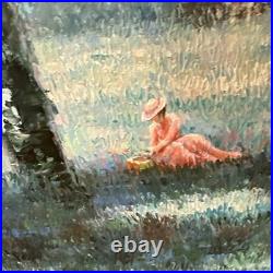 VTG Landscape Landscape Oil Painting Fall Forest Signed Framed Fine Detailed