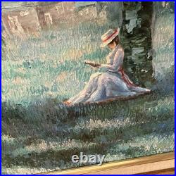 VTG Landscape Landscape Oil Painting Fall Forest Signed Framed Fine Detailed