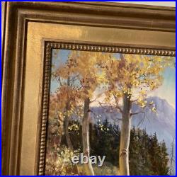 VTG Landscape Oil Painting Provo River Mountains & Autumn Trees. Signed