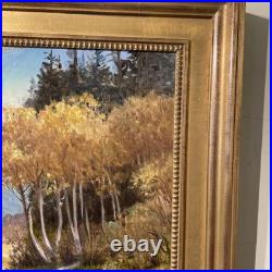 VTG Landscape Oil Painting Provo River Mountains & Autumn Trees. Signed