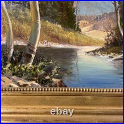 VTG Landscape Oil Painting Provo River Mountains & Autumn Trees. Signed