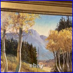 VTG Landscape Oil Painting Provo River Mountains & Autumn Trees. Signed