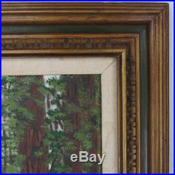 VTG MCM Mid-Century Large Framed California Redwood Oil Painting Signed