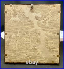 VTG MINIATURE PAINTING'LADY WITH FLOWERS' PORTRAIT, BRASS/SPINE, SIGNED c1910