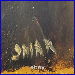 VTG Native American Indian Chief Painting Set On Slab Southwestern Decor Signed