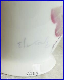 VTG Noritake Toki Kaisha Hand Painted Artist Signed Bone China Floral Vase Mint