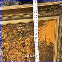 VTG OIL ON CANVAS PAINTING signed Hampton Forest Stream ORIGINAL LANDSCAPE