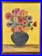 VTG OOAK 1971 Original Oil Painting Impasto Floral Still Life 16x20 Bright Bold