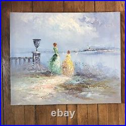 VTG. ORIGINAL MARIE CHARLOT OIL ON CANVAS SIGNED French Impressionist Painting
