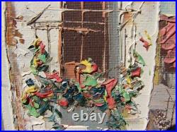 VTG Oil PAINTING Framed CANVAS ART Street Scene MEXICO Signed PASCUAL 9.5 X 16