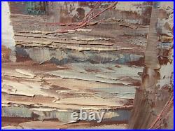 VTG Oil PAINTING Framed CANVAS ART Street Scene MEXICO Signed PASCUAL 9.5 X 16