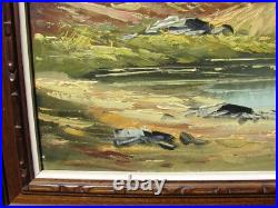 VTG Oil PAINTING on CANVAS Framed CANVAS ART Signed ARROYO