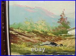 VTG Oil PAINTING on CANVAS Framed CANVAS ART Signed ARROYO
