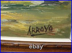 VTG Oil PAINTING on CANVAS Framed CANVAS ART Signed ARROYO
