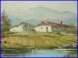 VTG Oil PAINTING on CANVAS Framed CANVAS ART Signed ARROYO