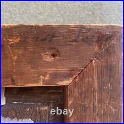 VTG Original Impression Oil on Wood Painting Rabbits Bunnies in Field Signed