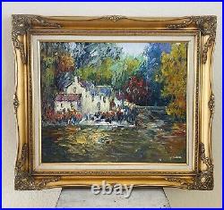 VTG Original Impressionist Oil Painting Gilt Frame Signed P. Collins32x 28