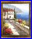 VTG Original Impressionistic Impasto Style O/C Mediterranean Bay Signed Riel