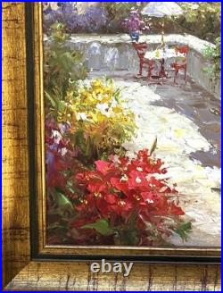 VTG Original Impressionistic Impasto Style O/C Mediterranean Bay Signed Riel