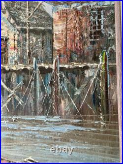 VTG Original Oil on Board Artist Signed Howard Framed Nautical Painting 29x41
