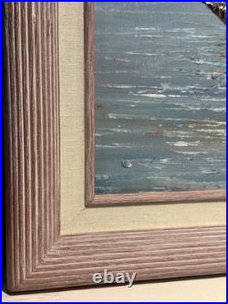 VTG Original Oil on Board Artist Signed Howard Framed Nautical Painting 29x41