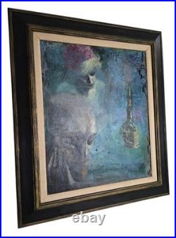 VTG Original Signed Irv Docktor Complex Abstract Textured Framed Canvas Painting