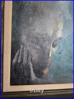 VTG Original Signed Irv Docktor Complex Abstract Textured Framed Canvas Painting