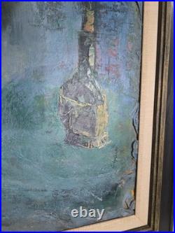VTG Original Signed Irv Docktor Complex Abstract Textured Framed Canvas Painting