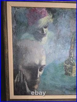 VTG Original Signed Irv Docktor Complex Abstract Textured Framed Canvas Painting
