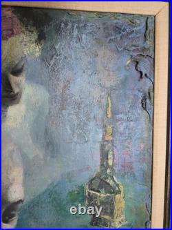 VTG Original Signed Irv Docktor Complex Abstract Textured Framed Canvas Painting
