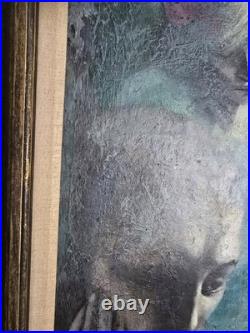 VTG Original Signed Irv Docktor Complex Abstract Textured Framed Canvas Painting