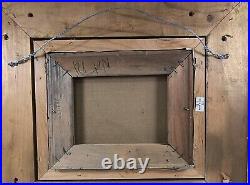 VTG Ornate Framed Hand Painted, Oil Painting 18x16 Rabbits, Bunnies, pet, Farm