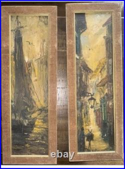 VTG Pair Oil Paintings Impasto H. Dzierzynski Attrib Andre Dzierzynski c. 1965 VTG Pair Oil Paintings Impasto H. Dzierzynski Attrib Andre Dzierzynski c. 1965