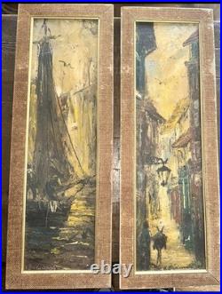 VTG Pair Oil Paintings Impasto H. Dzierzynski Attrib Andre Dzierzynski c. 1965 VTG Pair Oil Paintings Impasto H. Dzierzynski Attrib Andre Dzierzynski c. 1965